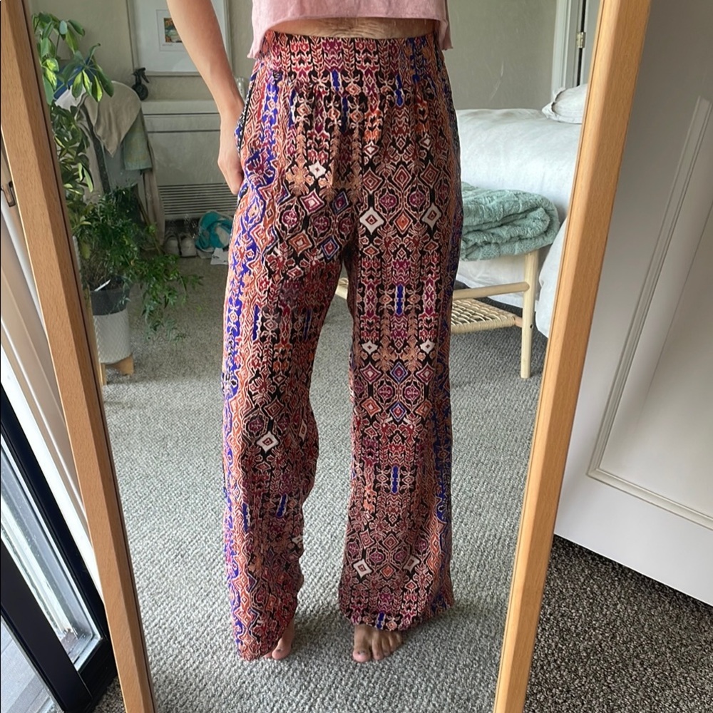 Xhilaration Pink and Blue Wide Leg Pants